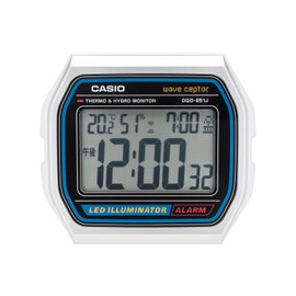 Casio DQD-851J-8JF Alarm Clock, Atomic Clock, Temperature and Humidity, Date and Day, Electronic Sound, Alarm, Snooze Light, Silver