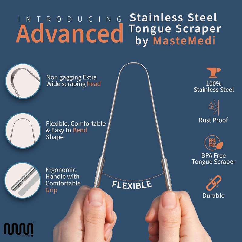 Rascador de lengua MasterMedi MM_TC_Master – acero inoxidable, kit 3