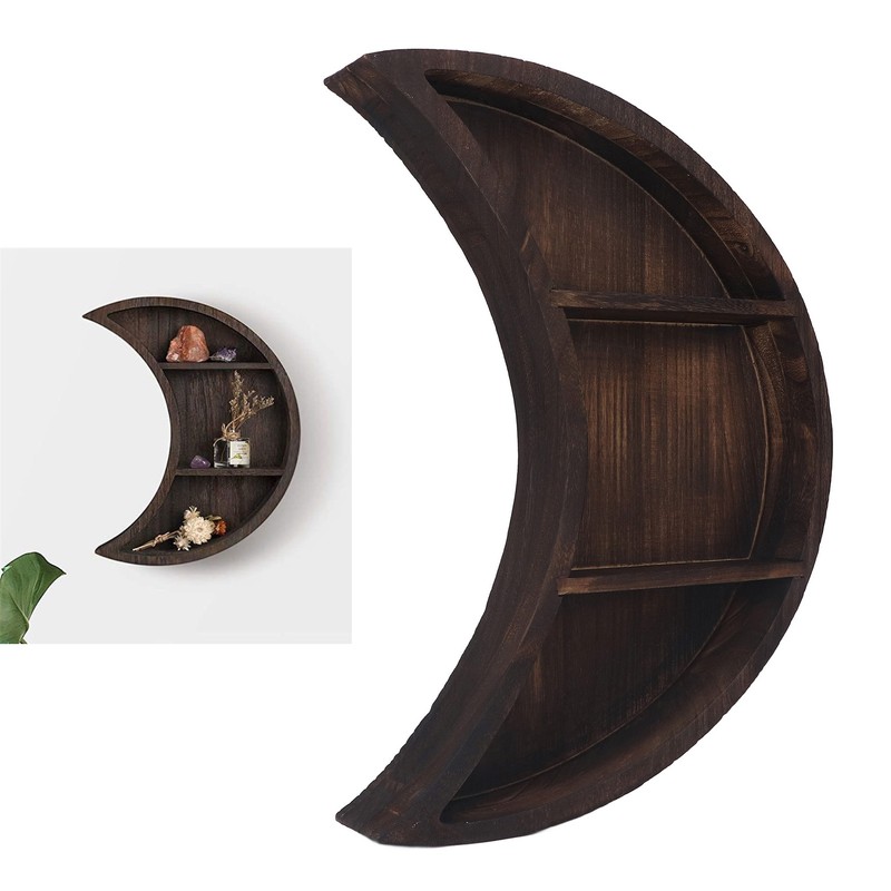 Moon Shelf Room Decor Wall Mounted Crescent Moon Shelf Wooden