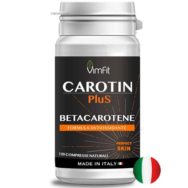 Vimfit Carotin Plus Integratore Betacarotene per Abbronzatura - 120 compresse Made In Italy