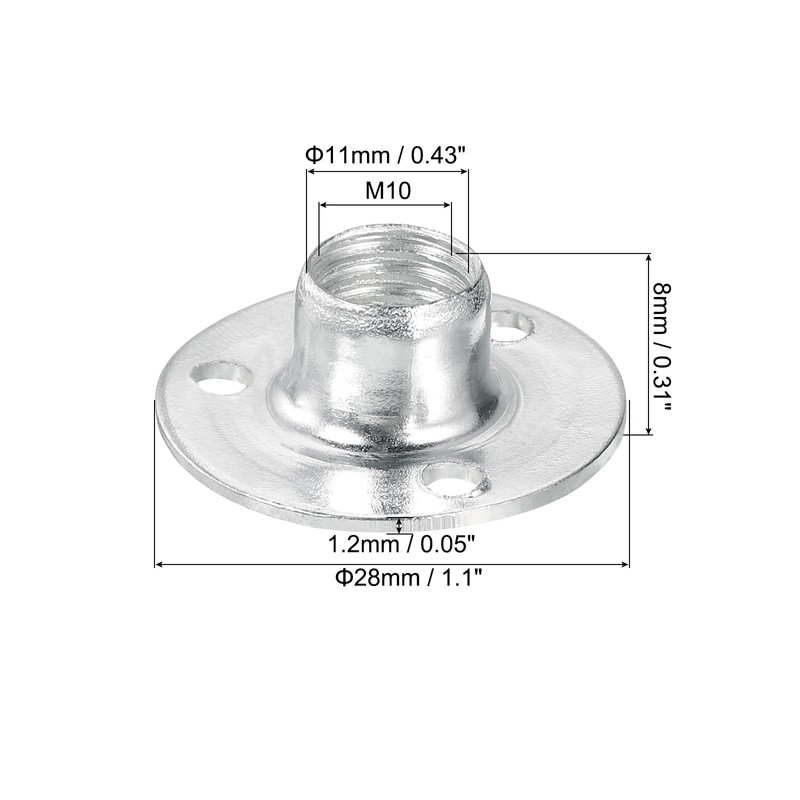 sourcing map M10 Brad Hole Tee Nut, 24pcs Carbon Steel