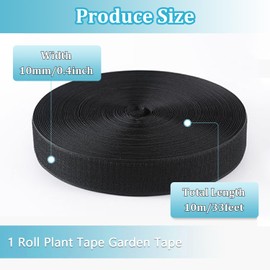 FERYSUN Black Garden Tie for Garland,17FT Plant Straps for Effective Growing Reusable Plant Tape,Plant Ties for Branches Climbing Plants Supports for Indoor Outdoor Greenhouse