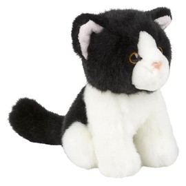 Forest & Twelfth 6" Stuffed Black & White Cat, Soft Plush Toy, Cute Stuffed Animal for Boys and Girls, Realistic Looking Small Stuffed Animals, Nursery and Room Decor (6" Black & White Cat)