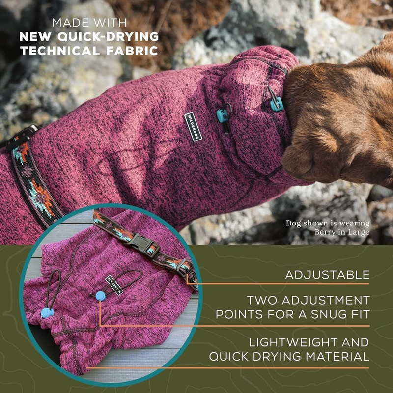Wilderdog Fleece Dog Jacket with Neoprene Neck Gaiter - Large