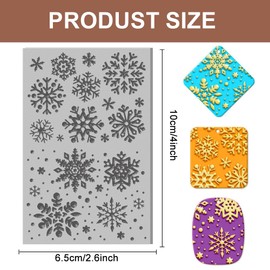 CHGCRAFT Snowflakes Winter Polymer Clay Texture Sheets Rubber Clay Texture Mats Polymer Clay Texture Tools for Creating Patterns and Designs are Suitable for Most Handicraft Creations