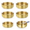 Huiguli Pack of 6 Stainless Steel Ashtrays, Ashtrays for Outdoor,