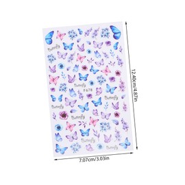Baluue Fashionable Nail Art Stickers Sheets of Butterfly Rose Decals for Salons DIY
