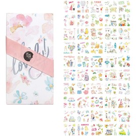 Cute Romantic Girl & Love Stickers Supplies Kit for Journaling,100 Sheets Scrapbook Cartoon Decorative Stickers Decal Stickers Photo Planner Stickers Korean Stationery(Romantic Girl)