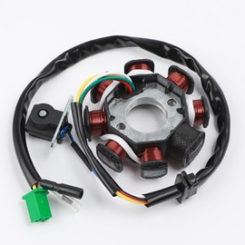 Minho DC 8-Poles Magneto Stator in Copper Material Come with Pick-up Stator Trigger Compatible with Chinese GY6 4-Stroke 152QMI 157QMJ 150cc Engine Scooter Moped Go Kart Jonway Tank JMstar,DC Tape