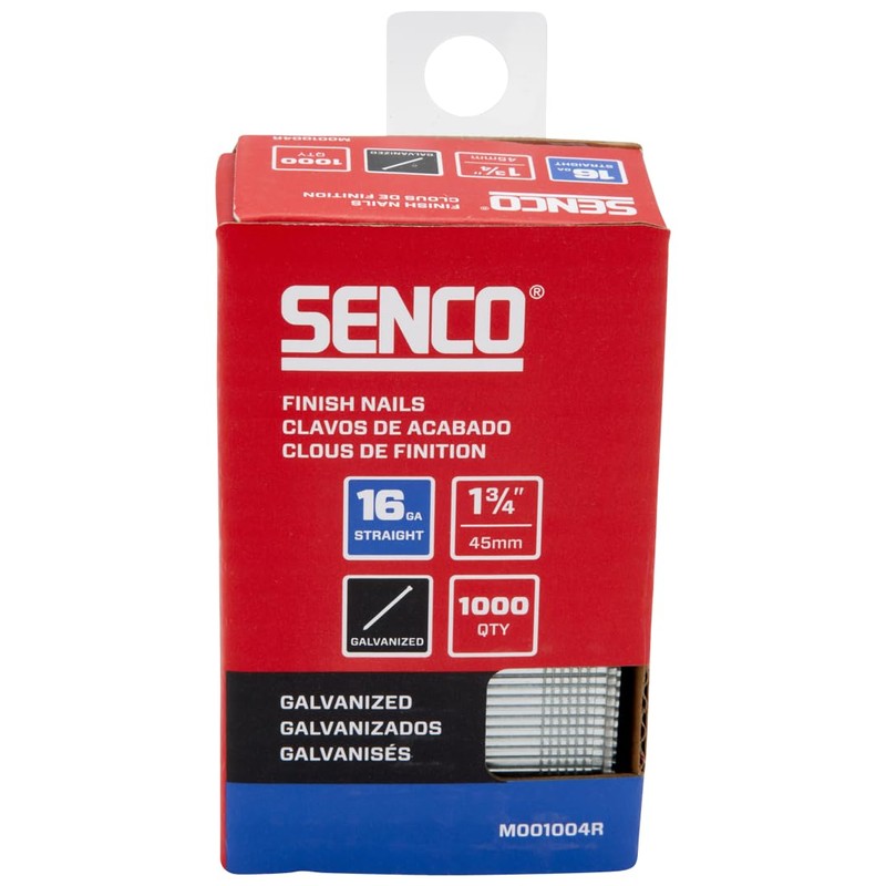 SENCO M001004R 1-3/4" 16 Gauge Straight Finish Nails, Galvanized Finish