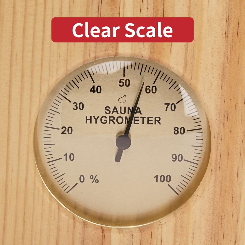 Plus tard Sauna Thermometer and Hygrometer 2 in-1 Vertical Gauge