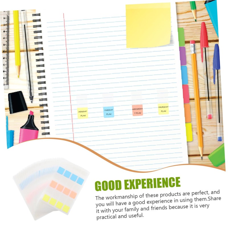 Operitacx 360pcs Index Sticker Markers Tabs Self-Stick Notes Neon Lights