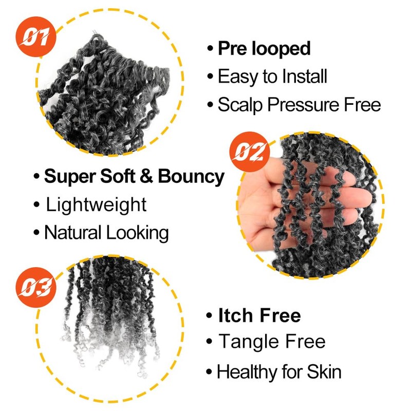 Cisinpo Yanky Twist Crochet Hair 8 Inch 10 Packs Pre-Twisted