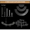2 Pack 3 Tier Acrylic Display Risers, Half Moon Cupcake