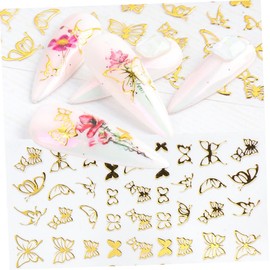 Vaguelly 4PCS Colorful Butterfly Nail Art Stickers Delicate Manicure Decals for Women Easy Application for Natural False Nails for Art Enthusiasts and Professionals