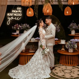 Horseneon God Knew My Heart Needed You Neon Sign Romantic LED Wall Decor for Bedrooms, Wedding Gifts, Anniversary Presents, USB Powered Adjustable Brightness Inspirational Decor