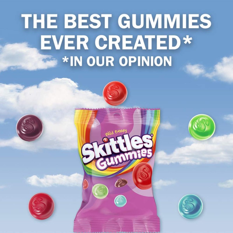SKITTLES Wild Berry Gummy Candy, Gummy Snacks, Individually Wrapped Candy
