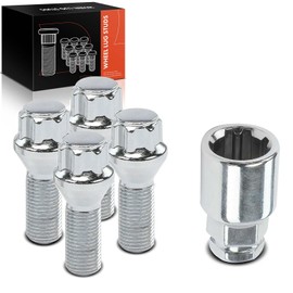 Frankberg 4 x Tapered Roller Wheel Bolts Front Rear Compatible with S60 I 384 2.0L 2000-2010 S80 I 184 2.5L 1998-2008 Replace# 31423735