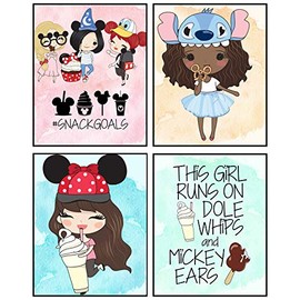 Silly Goose Gifts Dole Whip Mickey Ears Castle Dream Themed Wall Art Room Decor Prints (Snack Goals)