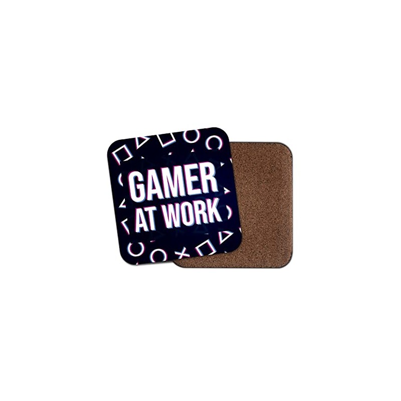 Square Single Coaster - Gamer At Work Game Gaming Kids