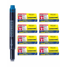 Online Combination Fountain Pen Cartridges, Universal Cartridges Compatible with All Standard Fountain Pens including Lamy, Replacement Cartridges, Erasable, Washable, Also Suitable for Rollerballs, Value Pack