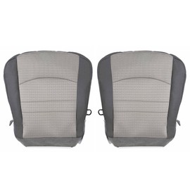 Priprilod Gray Driver & Passenger Side Bottom Replacement Seat Cover and Driver Side Foam Cushion Compatible with Dodge Ram 1500 2500 3500 4500 5500 2009 2010 2011 2012