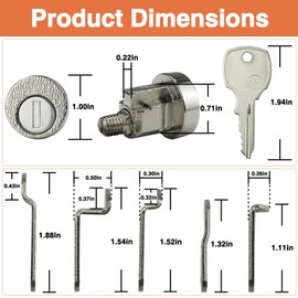 1-Pack Mailbox Lock and Key L-1172C COMP-X National Mailbox Lock C9100 Mailbox Key Lock with 3 Keys 5 Shaped Locking Plates Clockwise