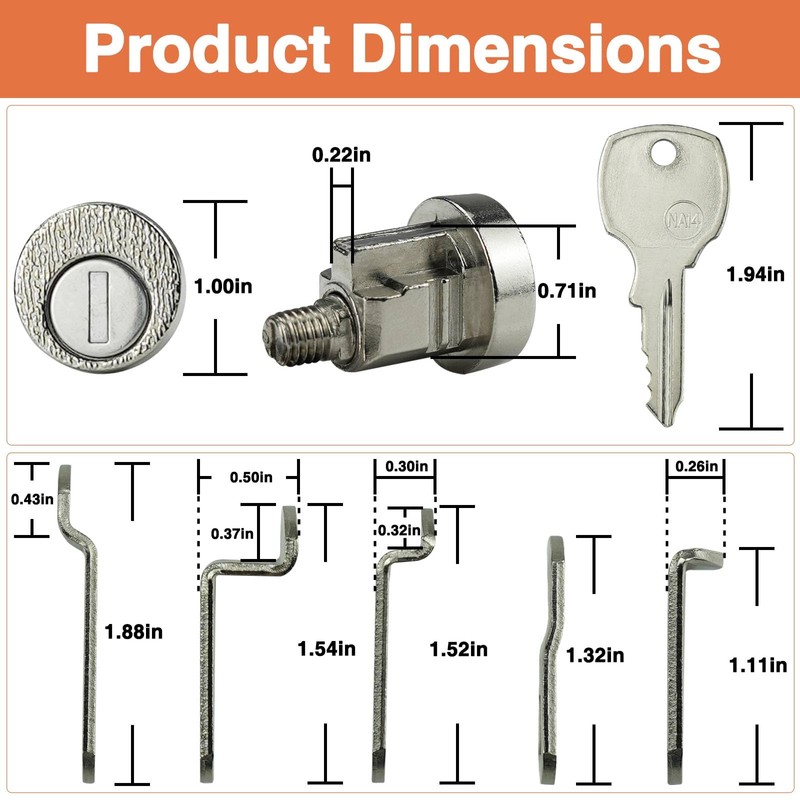 1-Pack Mailbox Lock and Key L-1172C COMP-X National Mailbox Lock