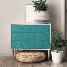 CRE8TIVE Peacock Blue Glitter Wallpaper Border Non-Woven Wallpaper for Living Room Glitter Fabric Wallpaper for Bedroom Cabinet Stickers Vinyl Wrap Packing Paper Chunky Glitter Wallpaper 20cm x 200cm