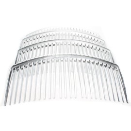 Glitz4Girlz 4 Pack 9cm Clear Hair Side Combs Slides Grips