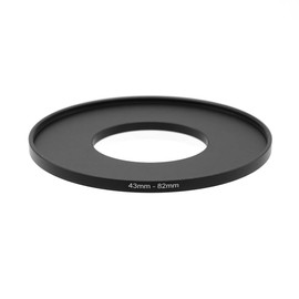 Toileum 43-28/30.5/37/39/40.5/43/46/49/52/55/58/62/67/72/77/82mm Step-up Ring/Step-down Ring Filter Diameter Conversion Adapter Ring Step Lens Filter Adapter Ring (43-82mm)