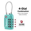 SharkByte TSA Approved Suitcase Locks - 4-Dial Security Travel Combination