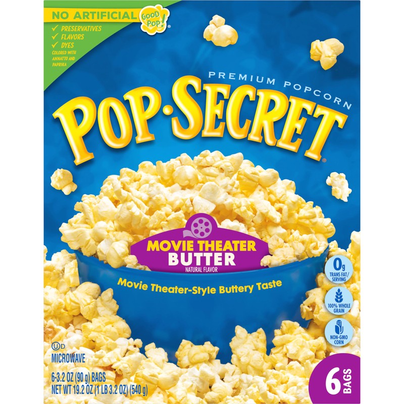 Pop Secret Microwave Popcorn, Movie Theater Butter Flavor, 3.2 Oz
