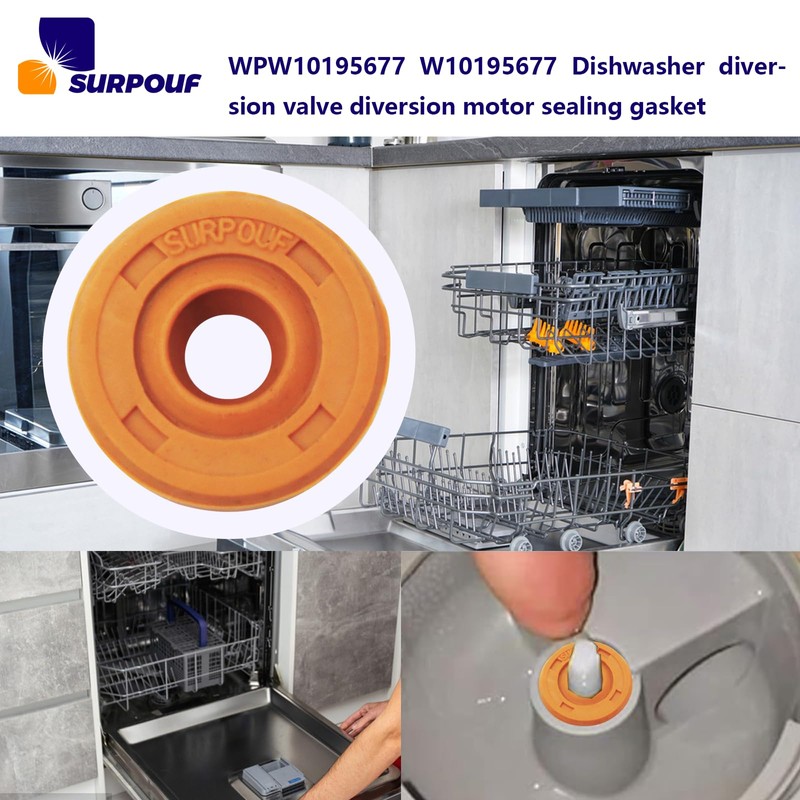 W10195677 WPW10195677 Dishwasher Diverter Valve Seal Grommet Compatible with Whirlpool