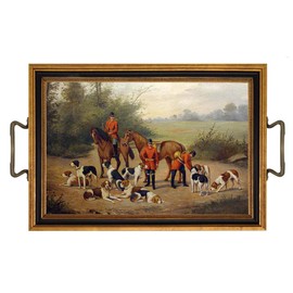 Schooner Bay Co. - Ready for The Hunt Equestrian Decorative Tray English Country Fox Hunt Antique Style Decor