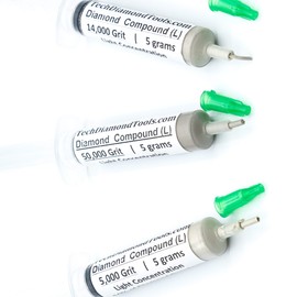 TechDiamondTools Kit of 3 Diamond Polishing Compound Polishing Paste USA Made 5000 14000 50000 Grit for Marble Glass Metal Rock Jewelry Resin Silver Gemstone with 10% of Diamond Powder