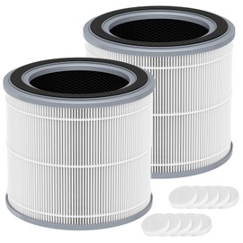 Filter Replacement for Hynik Alviera HH001 Air Puri-fier, 3 Stage H13 True HEPA Air Filter and High Efficiency Activated Carbon Replacement Filter for Alviera HH001 Air Puri-fier, 2 Pack