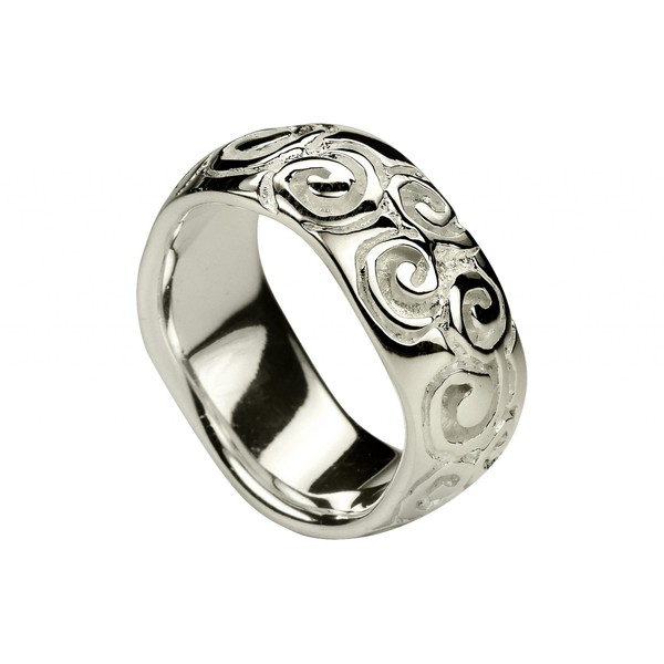 SILBERMOOS ring women's ring notched spiral design band ring ornamented