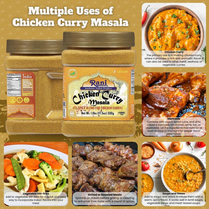 Rani Chicken Curry Masala Indian 13-Spice Blend 17.5oz (1.1lbs) 500g