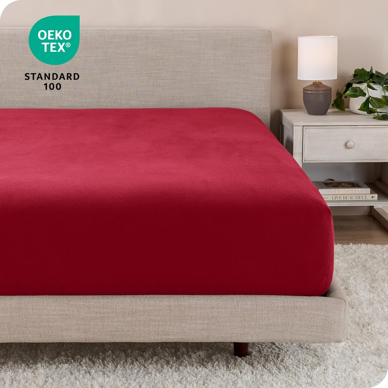 Bare Home Flannel Fitted Bottom Sheet 100% Cotton, Velvety Soft