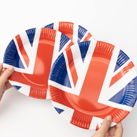 evelay 8 Person Party Set Union Jack Plates Cups Napkins Tablecloth VE day 2025 80th anniversary