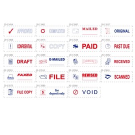 Imprue OA Pre Inked Stamps - Approved - Two Color Stamp - 35 x 10 mm