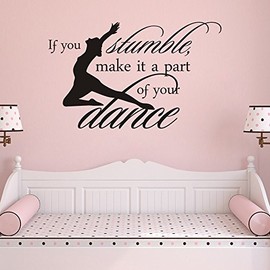 Dance Studio for Kids Decal Vinyl Inspirational Wall Quotes moharwall Sticker If You Stumble Make It Part of The Dance Room Decor