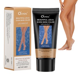 2 Pieces Waterproof Leg Makeup without Transmission, Tattoo Cover Waterproof Makeup Cover Cream for Varicose Veins, Makeup to Cover Scars on Legs and Body (Medium Gold, #02)