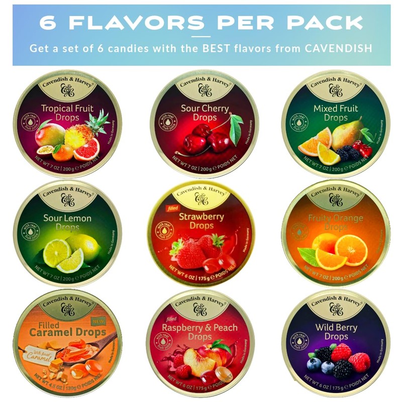 Cavendish and harvey variety flavor hard candy drops sour cherry,