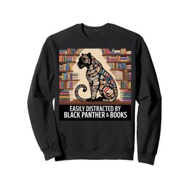Kids Black Panther Girls Boys Books Nerd Black Panther Party Sweatshirt
