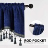 ELKCA Double-Sided Chenille Window Curtains Tier for Kitchen,Rod Pocket,Royal Blue