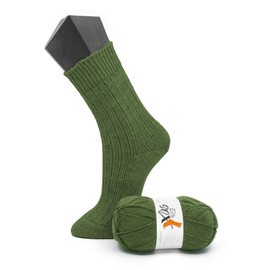 ElbSox Pier 4-4-ply sock wool - 100 g wool as a ball with a running length of approx. 420 m - enough for a pair of socks up to size 46 - colour 008 - seaweed green