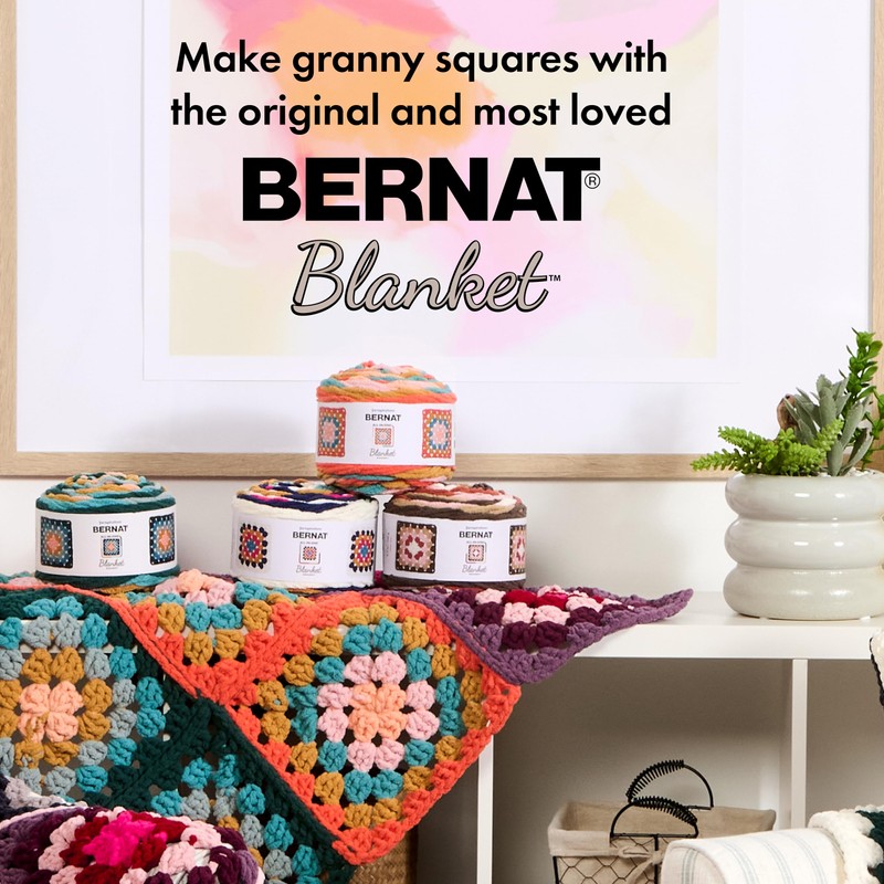 Bernat Blanket Granny Square Throwback Yarn - 2 Pack of
