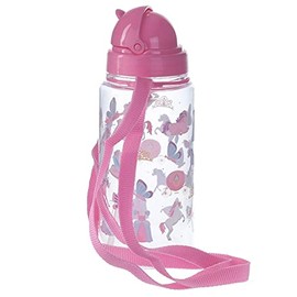 JMS we create smile 450ml Children's Reusable Water Bottle with Flip Straw - Enchanted Rainbow Unicorn-Gift Idea,Birthday, Picnic School, Nursery, Outdoors